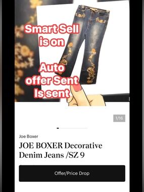 JOE BOXER Decorative Denim Jeans /SZ 9